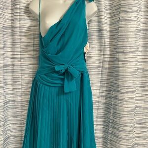 Elegant Teal One-Shoulder Dress